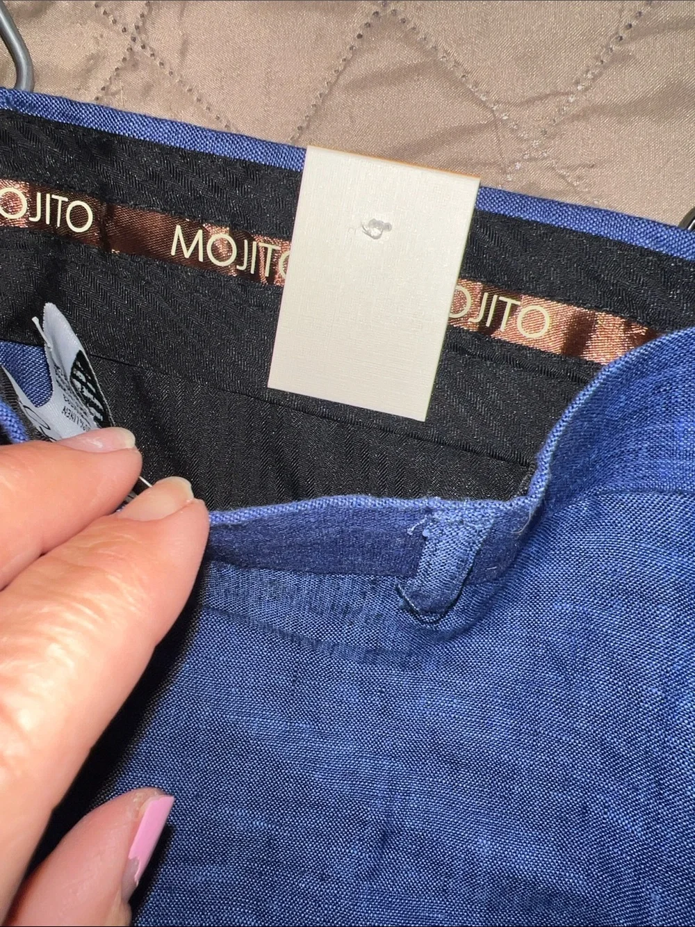 Mojito Collection blue linen-blend casual trouser pants